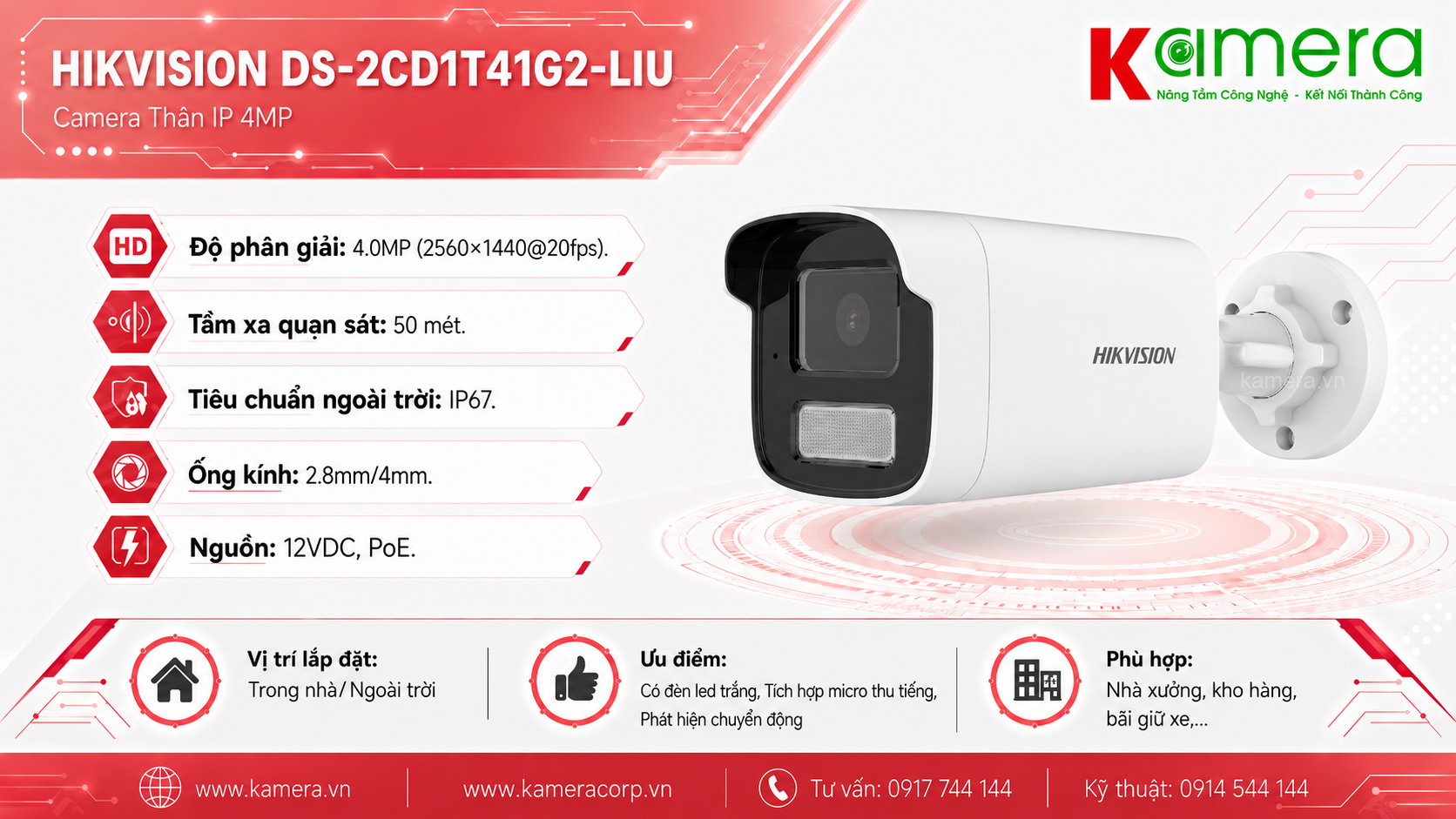 CAMERA IP HIKVISION DS-2CD1T41G2-LIU