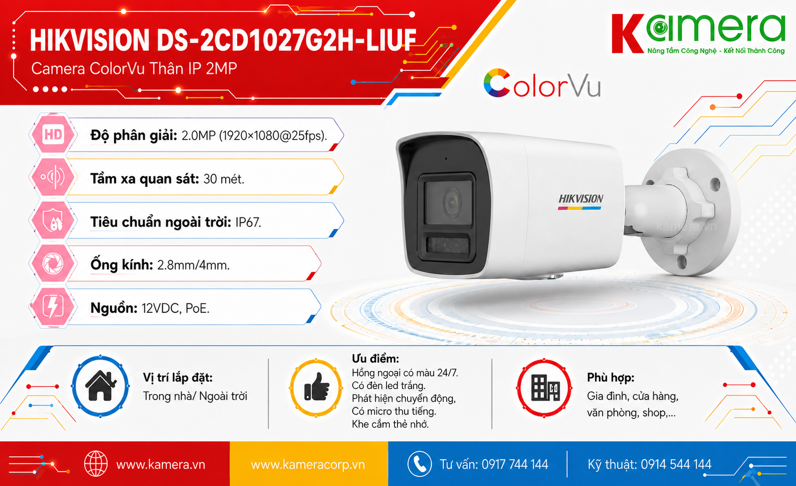 CAMERA IP HIKVISION DS-2CD1027G2H-LIUF