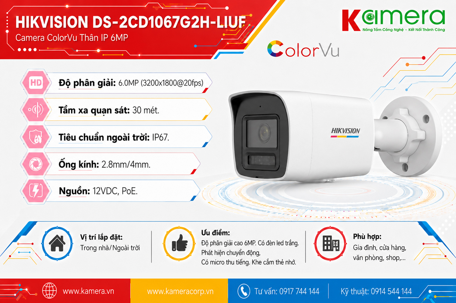 CAMERA IP HIKVISION DS-2CD1067G2H-LIUF